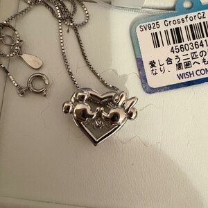 Crossfor Japan Mickey Minnie CZ Sterling pendant